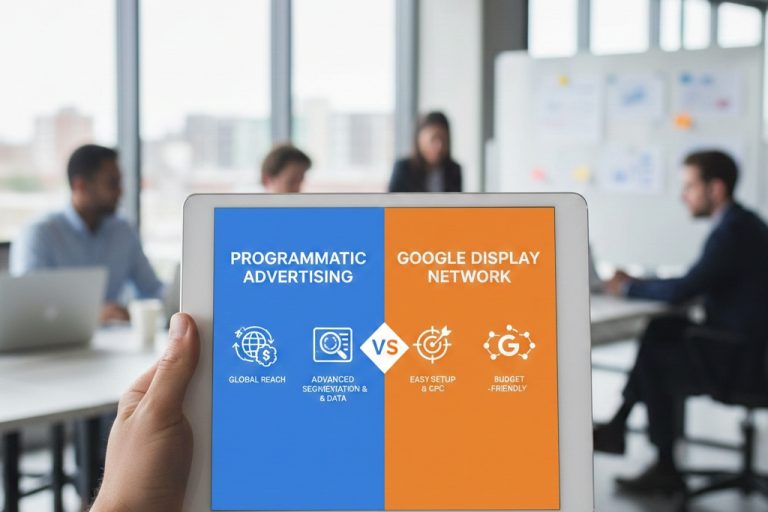 Infografía comparativa de Programmatic vs Red de Google Display