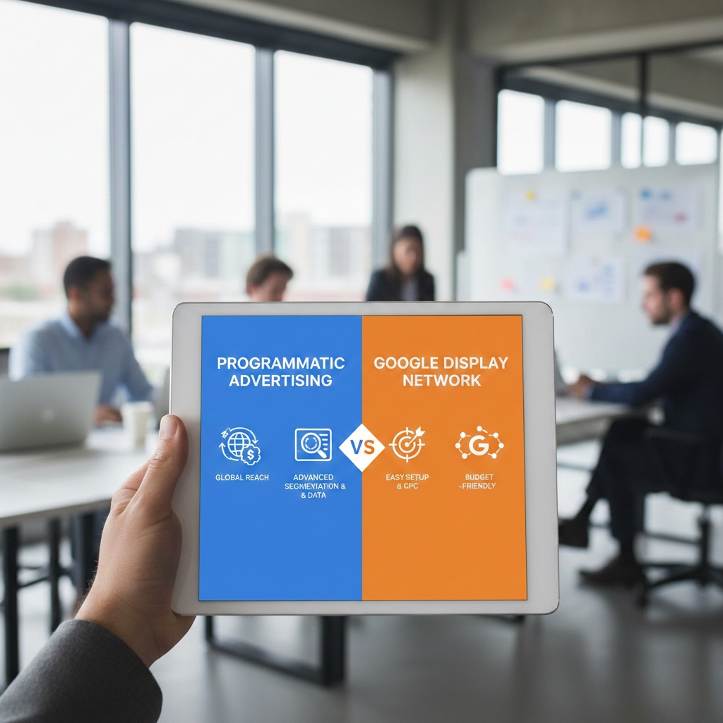 Infografía comparativa de Programmatic vs Red de Google Display